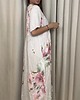 sukienki maxi damskie Lniana sukienka w kwiaty Beige 5