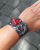 bransoletki wire wrapping Małe maki- bransoletka regulowana 1