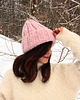 czapki damskie Czapka  beanie pudrowy róż  z wełną 4