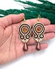 kolczyki soutache Kolczyki sutasz beżowo złoto brązowe kolorowe Cleo z dużą łezką 1