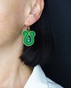 kolczyki soutache Małe zielone kolczyki soutache 1