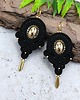 kolczyki soutache Marie czarno złote eleganckie wieczorowe kolczyki sutasz z hematytem 2