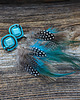 kolczyki soutache Kolczyki soutache z piórkami 2