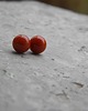 kolczyki wire wrapping Karmelowe kropki - sztyfty 1