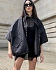 kurtki damskie Kurtka typu bomber collar z odpinanymi rękawami czarna 1