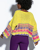 swetry damskie Kolorowy sweter boho F1820 żółty 2