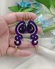 kolczyki soutache Długie kolczyki sutasz na wesele, fioletowe ciemnofioletowe kolczyki 1