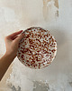 patery i talerze Talerz porcelanowy nakrapiany brązowy / 21 cm 2