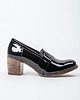 botki damskie SKÓRZANE PÓŁBUTY ZAPATO 250 CZARNY LAKIER 3