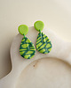 kolczyki z masy plastycznej Kolczyki listki z fakturą 2