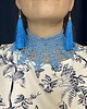 chokery Błękitna niebieska retro vintage wiktoriańska kolia naszyjnik 2