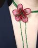 chokery Różowo-bordowa lilia - naszyjnik choker 1