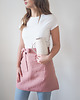 fartuchy kuchenne Lniany fartuszek zapaska DUSTY PINK 3