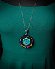 wisiory Kolorowy  naszyjnik soutache z kotkiem 3