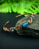 bransoletki wire wrapping Miedziana bransoleta mankietowa z apatytem 5