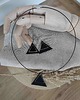kolczyki - inne Geometryczne kolczyki ze skóry, czarne trójkąty 1
