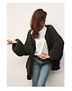 kardigany damskie Grafitowy kardigan oversized  merino bulky 2