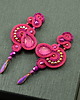 kolczyki soutache Intensywnie różowe kolczyki sutasz 2