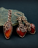 kolczyki wire wrapping Kolczyki z karneolem 9