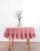 obrusy i serwetki Obrus okrągły z falbanką DUSTY PINK 2