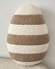ozdoby wielkanocne Poduszka Jajko Pisanka W Paski Boucle Ecru Beżowa 2