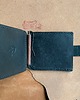 portfele damskie Czarno-brązowy portfel ze skóry ręcznie uszyty zapinany na klips. 3