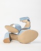 sandały i klapki damskie SANDAŁKI NA SŁUPKU - SKÓRA NATURALNA - MODEL 348 - KOLOR BABY BLUE 9