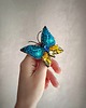 broszki Broszka Motyl, Broszka ręcznie haftowana, Letnia biżuteria z motylem 8