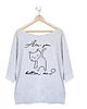 t-shirt damskie Are you kittin me Oversize szary długi 1