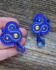 kolczyki soutache Kobaltowo złote  kolczyki soutache 2