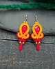 kolczyki soutache Kolczyki sutasz pomarańczowo czerwone wiosenne kolorowe lekkie Elisa 2
