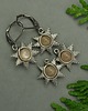 kolczyki wire wrapping Małe kolczyki słoneczka kamień słoneczny wire wrapping słońce gwiazdka 3