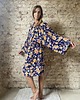marynarki damskie Szlafrok narzutka kimono z wiskozy granat 4