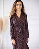 sukienki midi damskie Elegancka wiązana sukienka kopertowa 2
