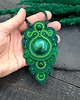 wisiory Wisiorek sutasz zielony z malachitem handmade leśny naszyjnik Estia 1