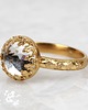 pierścionki złote Złoty pierścionek Princess z kryształem górskim w stylu Vintage 5