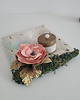 świeczniki i świece Quki - Handmade Concrete pillow for tealight with Peony in real moss 1