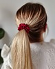 gumki do włosów Gumka jedwabna, scrunchie, gumka satynowa burgundowa róża MINI 2