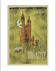grafiki i ilustracje Druk z passe-partout: Kraków z Zielonym Tłem 1