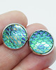 kolczyki z żywicy Kolczyki sztyfty - Łuski turkusowe - małe 1