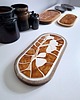 Ozdoby na ścianę Ceramiczna podstawka mozaika w drewnie 4