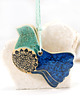 Ozdoby na ścianę Turkusowe ptaszki w locie - ceramiczne ozdoby wiszące 7