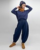 spodnie dresowe damskie Granatowe balonowe spodnie 5