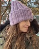 czapki damskie Zimowa czapka Buran  100% wełna z Peru lawendowy szron 2