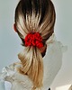 gumki do włosów Gumka jedwabna, scrunchie, frotka płomienna  czerwień MIDI 3