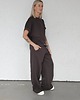 komplety damskie Chiara oversizowy komplet bezrękawnik i spodnie wide leg Chocolate 1