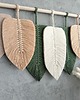 makramy Duża Makrama Liście XL Ozdoba Ścienna Boho Zieleń Beż 80 cm 7