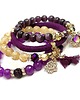 bransoletki z kamieni naturalnych Purple and citron /30-09-22/ set 1