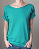 t-shirt damskie Szafirowy Oversize Bez nadruku 3