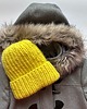 czapki damskie Wełniana czapka oversize - żółta 2